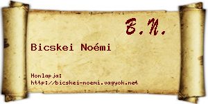 Bicskei Noémi névjegykártya